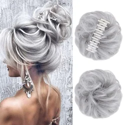 LUPU Elegant Synthetic Wavy Hair Bun Clip Extension (Gray)