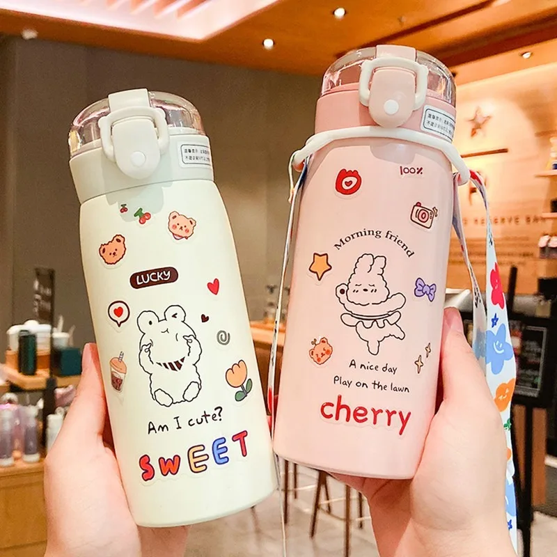 Cute Desert Kawaii Thermoses, Stainless Steel Water Bottle, Sports