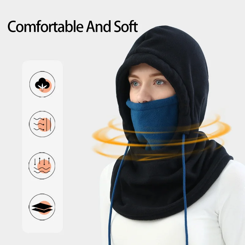 Cagoule Velo Cagoule D'hiver Cagoule Chaude Pour Le Ski, Le Cyclisme Et La Moto Noir Cagoule Polaire