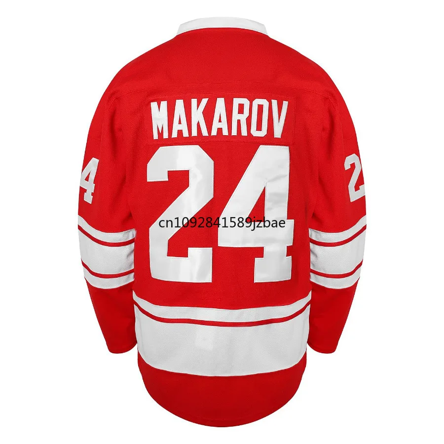 Sergei Makarov Jersey 1980 USSR CCCP Russian Ice Hockey Jersey 20 Vladislav Tretiak Sweater Stitched Letters Numbers Red