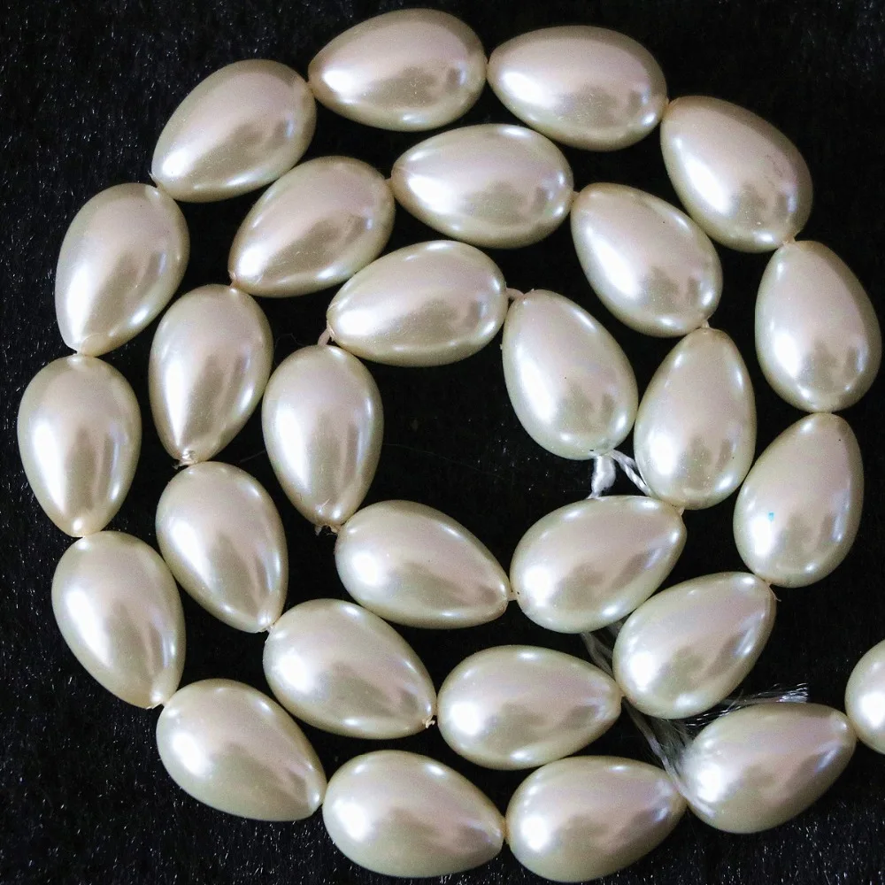 Elegant White Teardrop Pearl Beads for Jewelry Crafting & Design