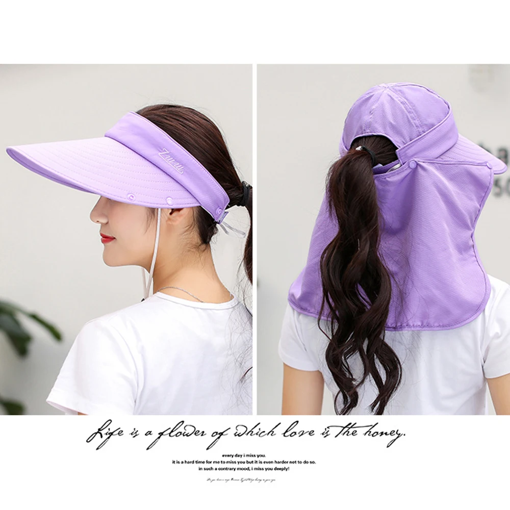 Detachable Full Face Mask for Fishing, Sun Shading, Large Eaves, Mountain Climbing, Mesh, Breathable, UV Protection