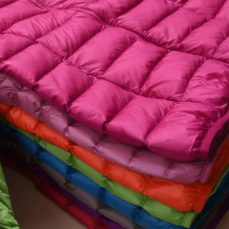 2023 Winter Women Ultralight Thin Down Jacket White Duck Down Hooded Jackets Long Sleeve Warm Coat Parka Female Portable Outwear