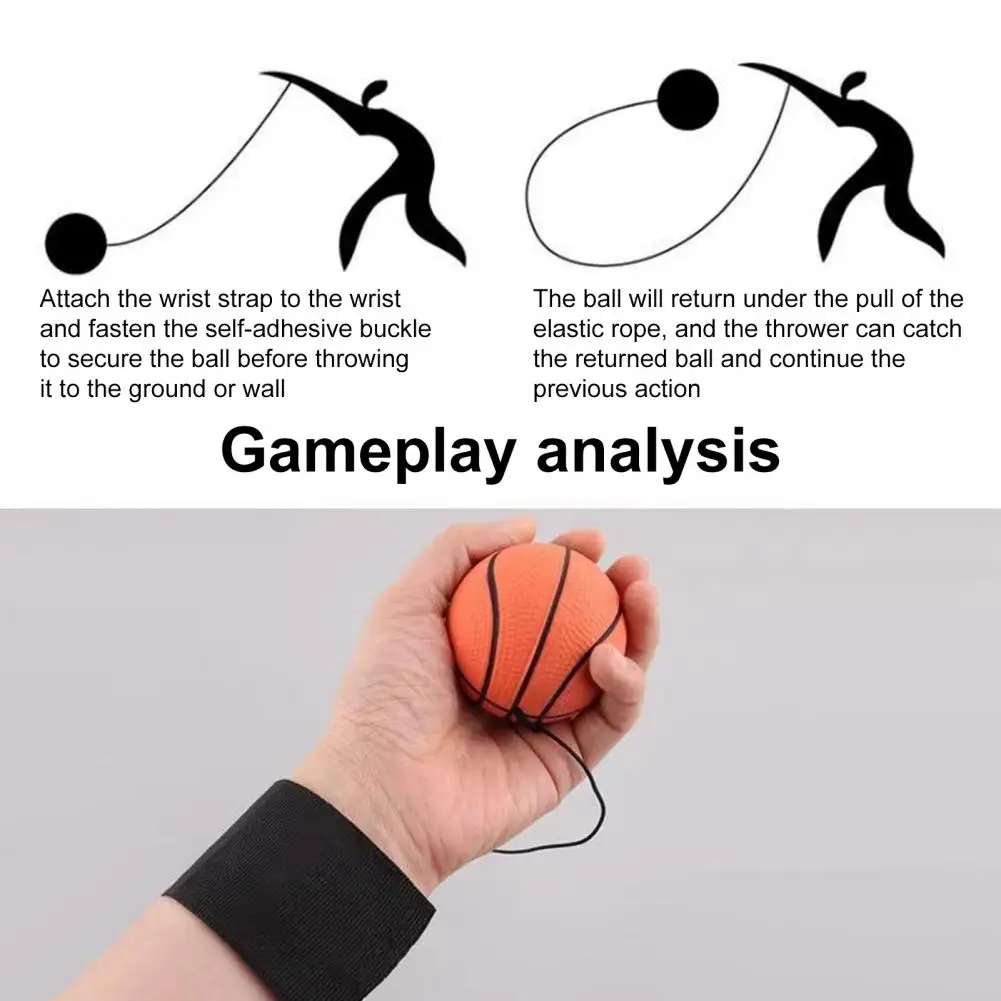 

Wrist Return Ball String Rubber Rebound Bouncy Ball Reliable Compact Size Portable Wrist Exercise Wristband Toy