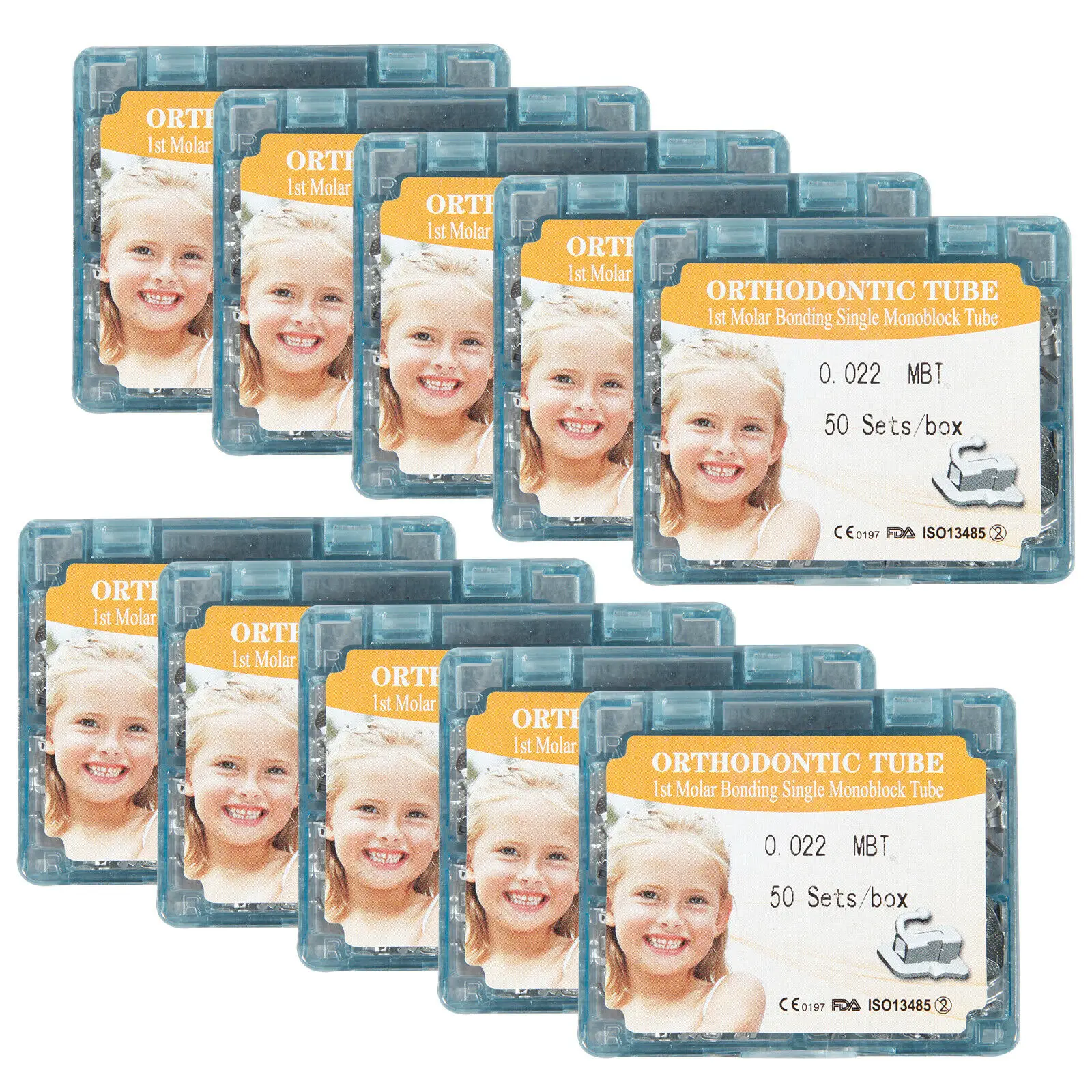 

1-10Boxes Dental Orthodontic 1st Molar Bonding Non-convertible MBT 022 Buccal Tube Monoblock Single Tubes