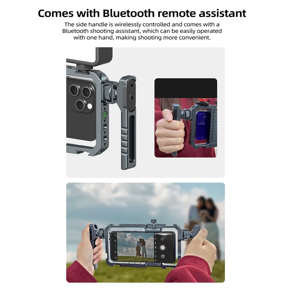 Support Smartphone Portable Avec Fixation Réglable - Pour Photos, Vidéos Et Live Stable - Compatible 45 à 105 Mm