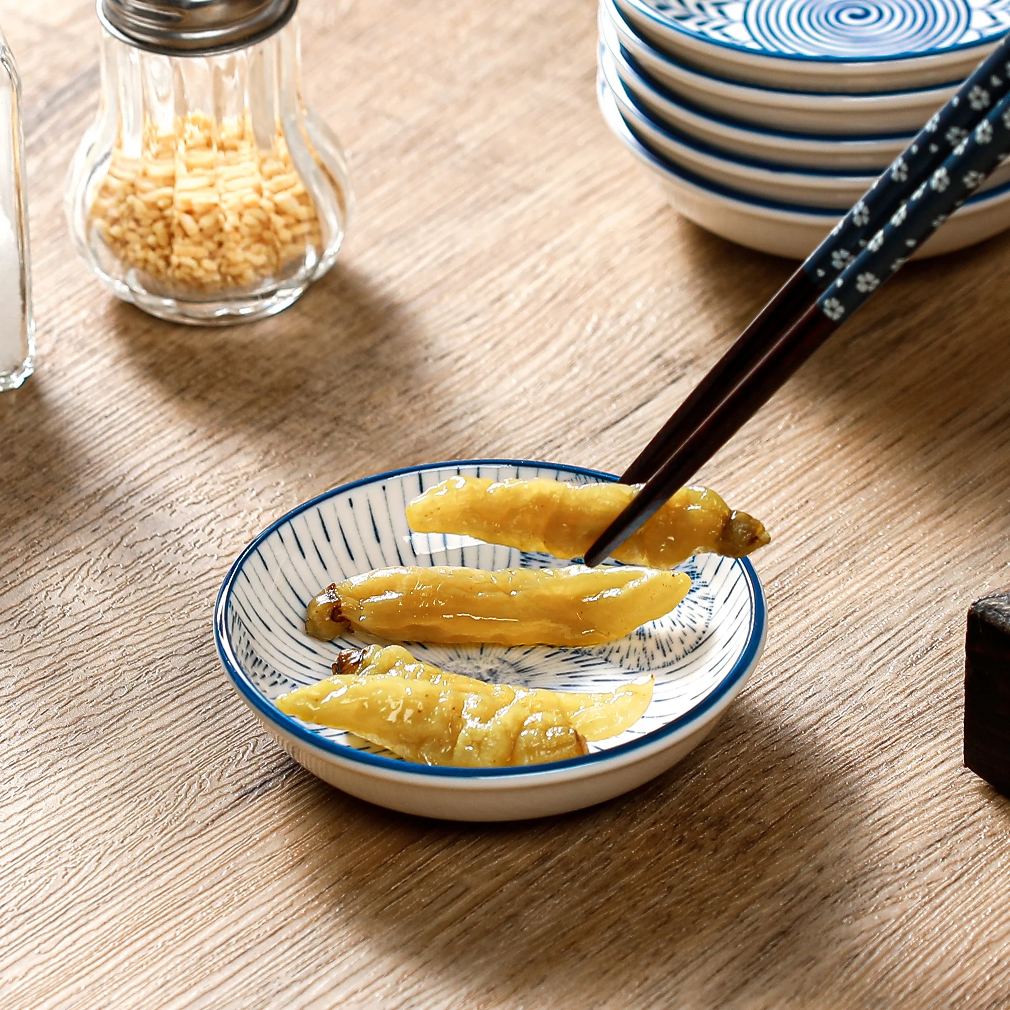 Mini Ceramic Sauce Dishes - Retro Chinese Style Sashimi Sushi Plates 6PCS Set