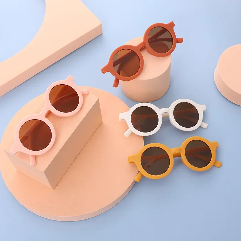 New Lovely Kids Baby Sunglasses Children Sun Glasses Round Street Beat  Boy Girls Eyeglasses Protection Glasses Hair Accessories