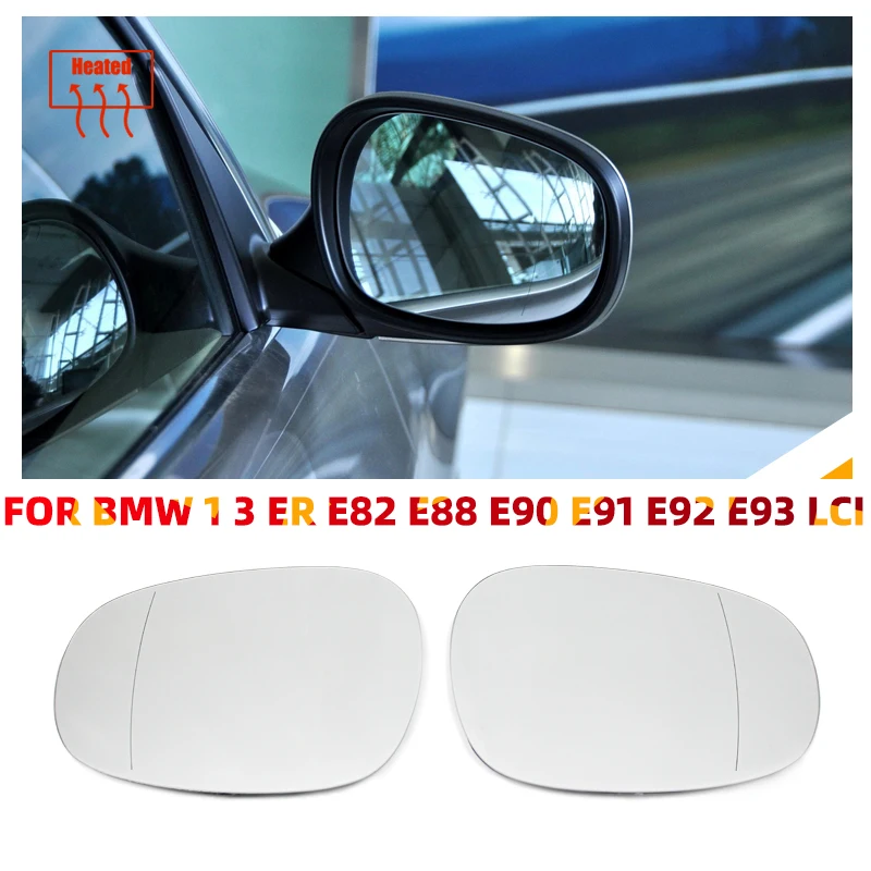 

Left&Right Side Heated Wing Mirror Glass Wide Angle Rearview Mirror Glass for BMW 1 Series 3 Series E82 E88 E90 E91 E92 E93 LCI