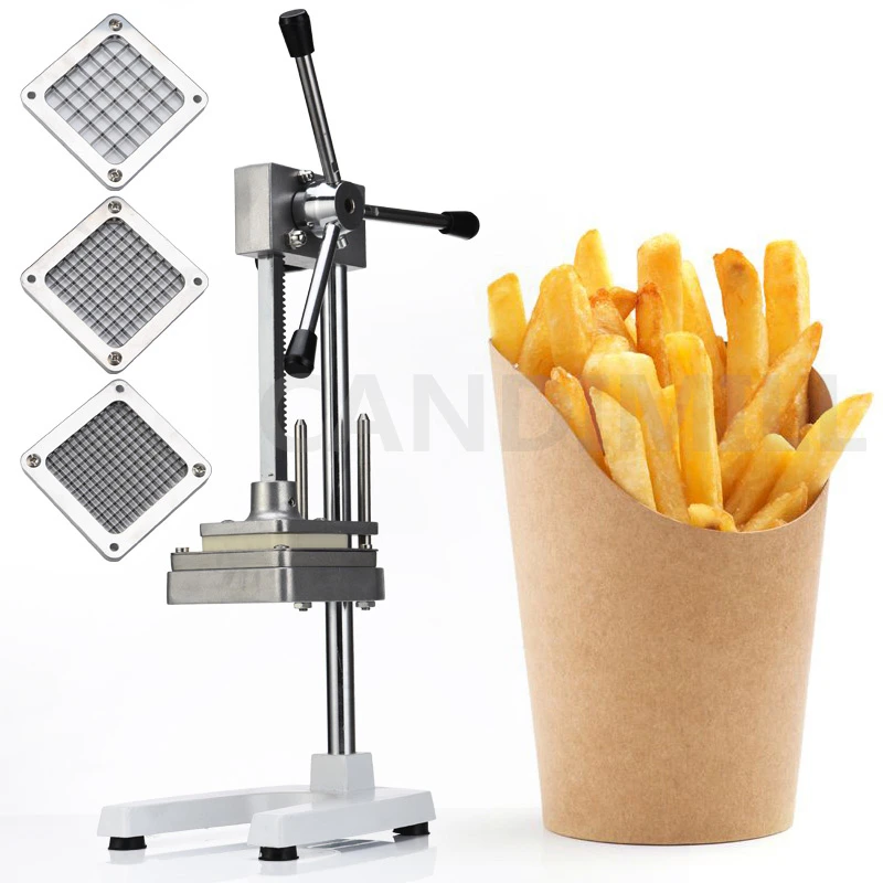 TECHTONGDA Manual Long French Fries Squeezer Stainless Steel 30CM Manual  Potato Strips Machine French Fries Cutter 