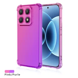 Shockproof Gradient TPU Phone Case - Protective Clear Cover Shell - Xiaomi 14 (Pink Purple)