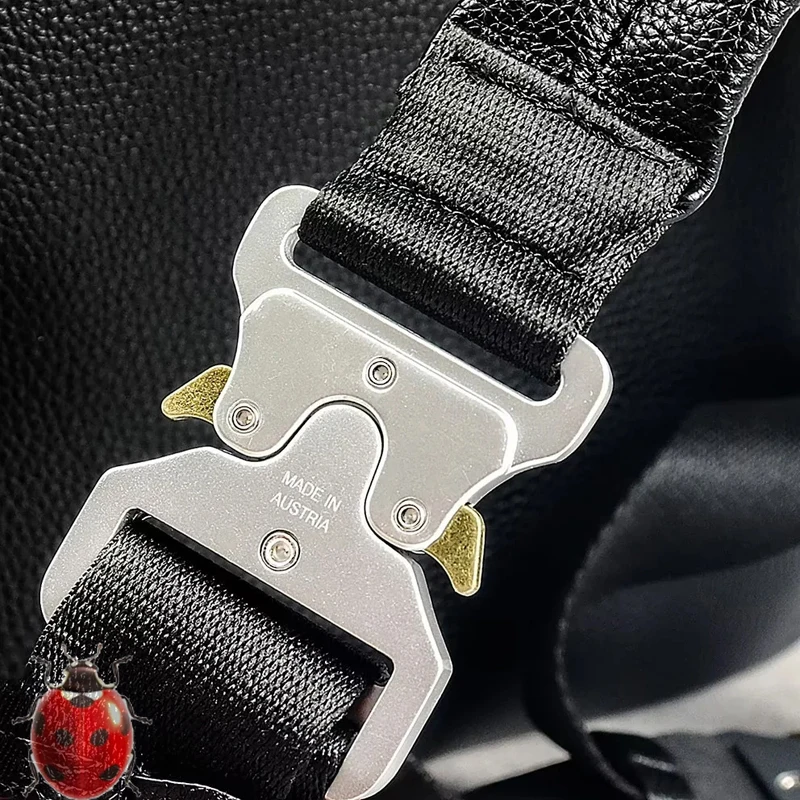 Litchi Peel Lines Silvery Buckle 1017 ALYX 9SM Backpacks Men WomenFlap Pocket Drawstring Open Adjustable Shoulder Straps Bag