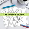 1 pc Cartoon Cat Coloring Book 24 Pages illustration Cute Relax Self-painting Art Colouring Book For Adults And Teens 4