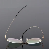 Titanium Alloy Framless Round Myopia Glasses Finished Women Men Ultra-light Rimless Prescription Eyeglasses 0 -0.5 -0.75 To -6.0 2