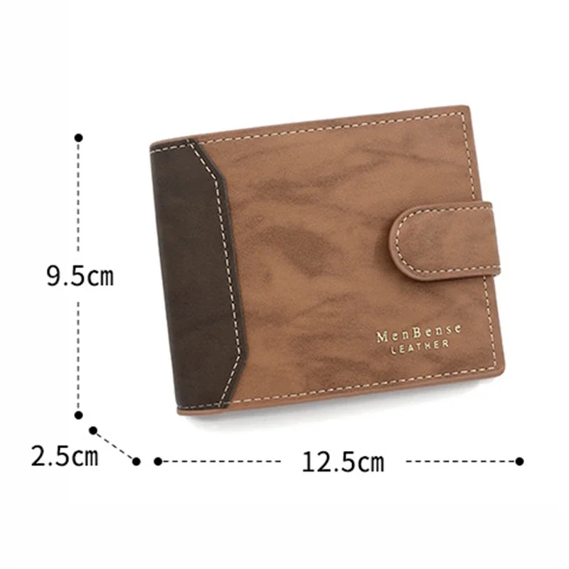 Men's Premium PU Leather Business Wallet with Zipper Coin Pocket & Hasp