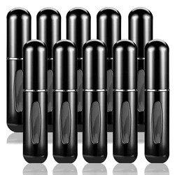 10-Pack Mini Refillable Perfume Spray Bottles - 5ml Portable Aluminum Travel Containers - 10PCS