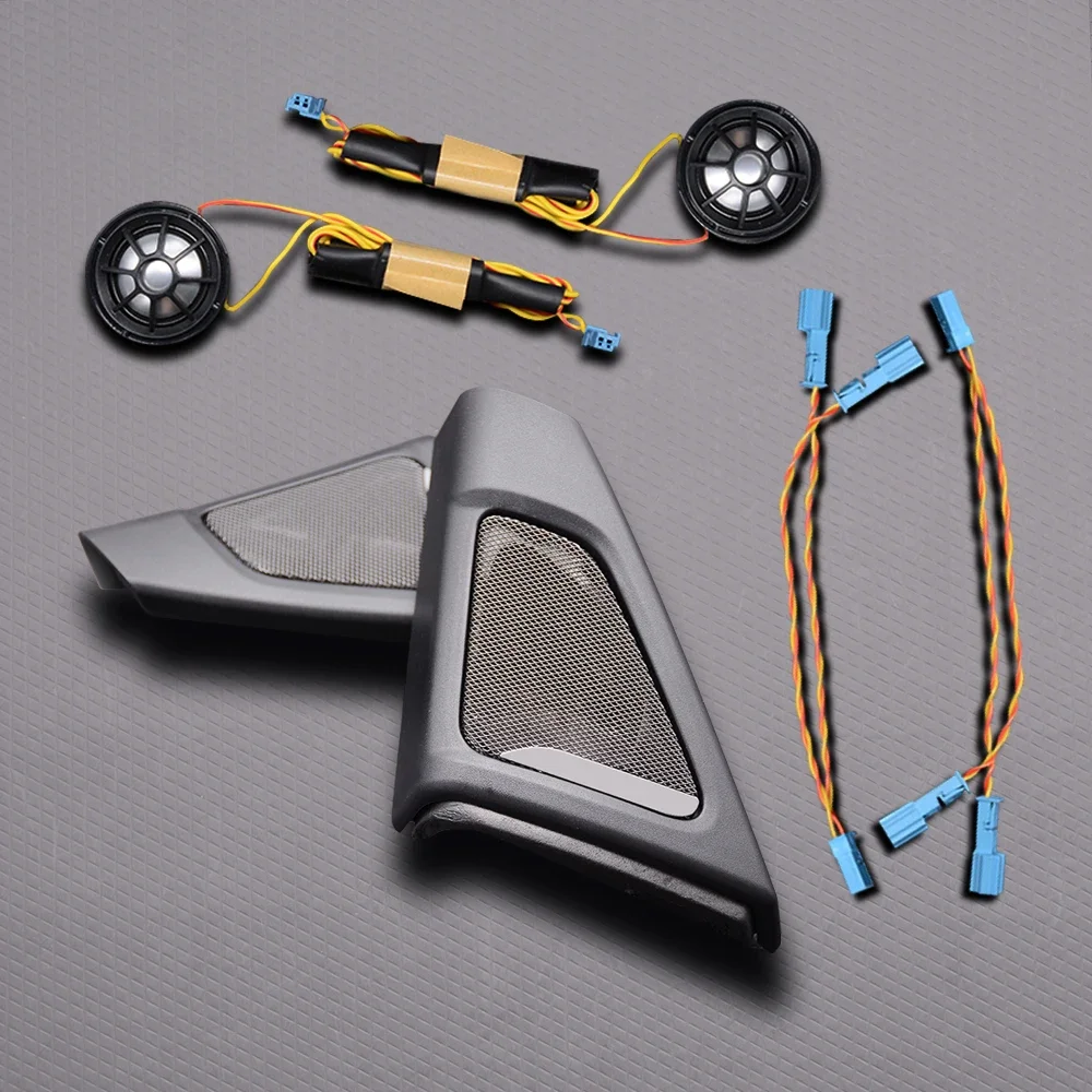 Stereo speaker tweeter Audio speakers kit Midrange speakers Audio speaker adapter Car Front Door Speaker for BMW F10 F11 5 Series Audio Trumpet Tweeter Cover Head Treble Horn Frame Decoration Original Model Fit