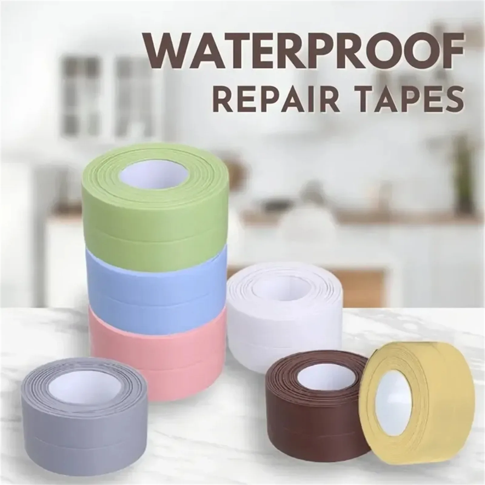 

125.9 Inch Adhesive Tape Wall Sticker Kitchen Sink Stove Crack Strip Bathroom Corner Bathtub Caulking Sealing Tape Waterproof