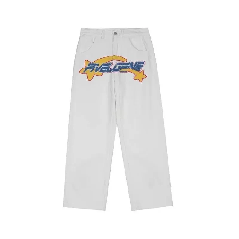 Pants Embroidered Jeans Men | Embroidered Jeans Y2k | Y2k