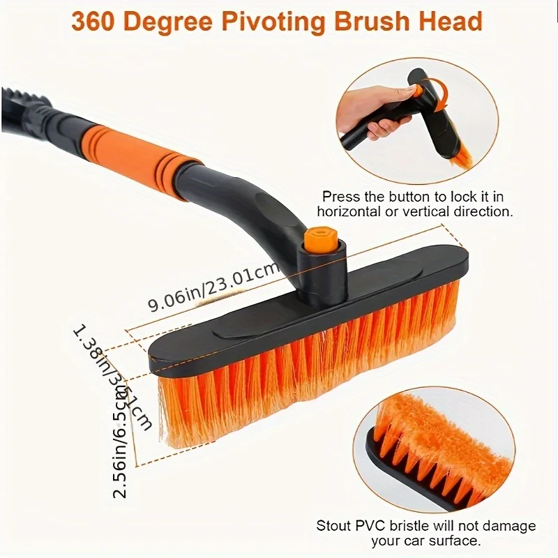 32 Inch Retractable Car Windscreen Scraper Ice Brush and Snow Brush 360 &deg; Rotation Durable Plastic Spare Winter Accessories car snow brush snow ice scraper