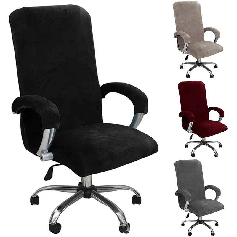 All Season Home Office Computer Chair Cover Modern Simple Elastic Brushed Armchair Seat Slipcover Size L/XL12 Colors