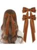 2PCS Velvet Hair Bows Brown Hair Ribbon Clips Big Fall Alligator Clips Hair Accessories for Women Girls Toddlers Kids Baby 1