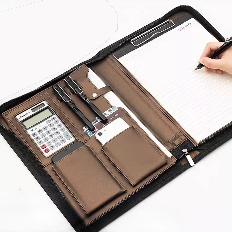Multifunctional Conference Folder Document A4 Business Stationery Folder Leather Contract Office Filing Binders Folders Supplies - 4