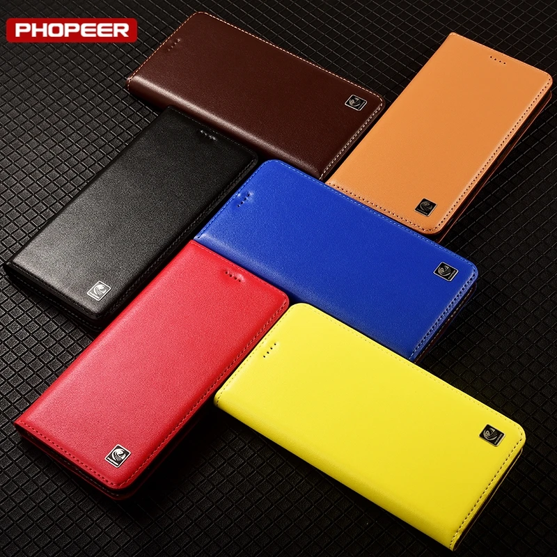 Premium Genuine Leather Flip Wallet Phone Case Cover