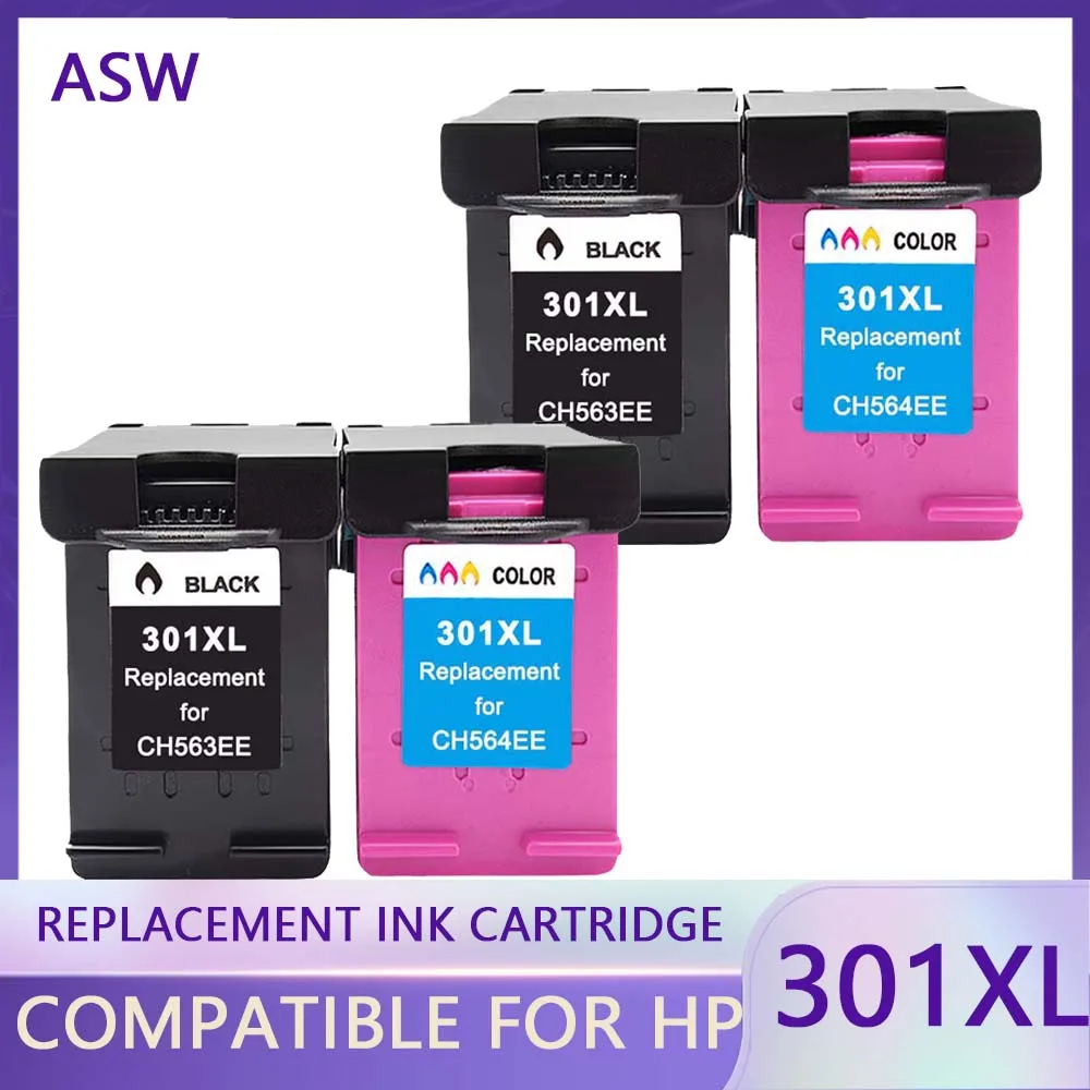 Asw 301 Xl Cartuccia Di Inchiostro Rigenerate Per Hp 301 301Xl Per Hp301 Envy 5530 Deskjet 2050 2540 2510 1000 1050 Stampante