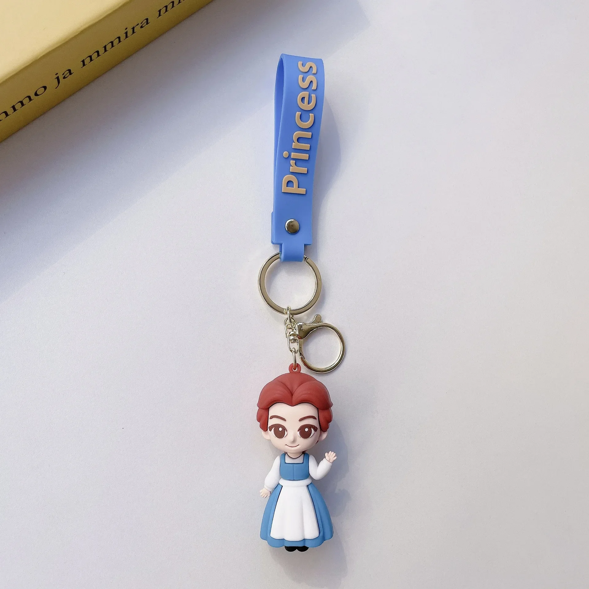 Disney Beauty and The Beast Princess Belle Lovely Keychain Bag Car Key Chain Ring Holder Charms Gift images - 6