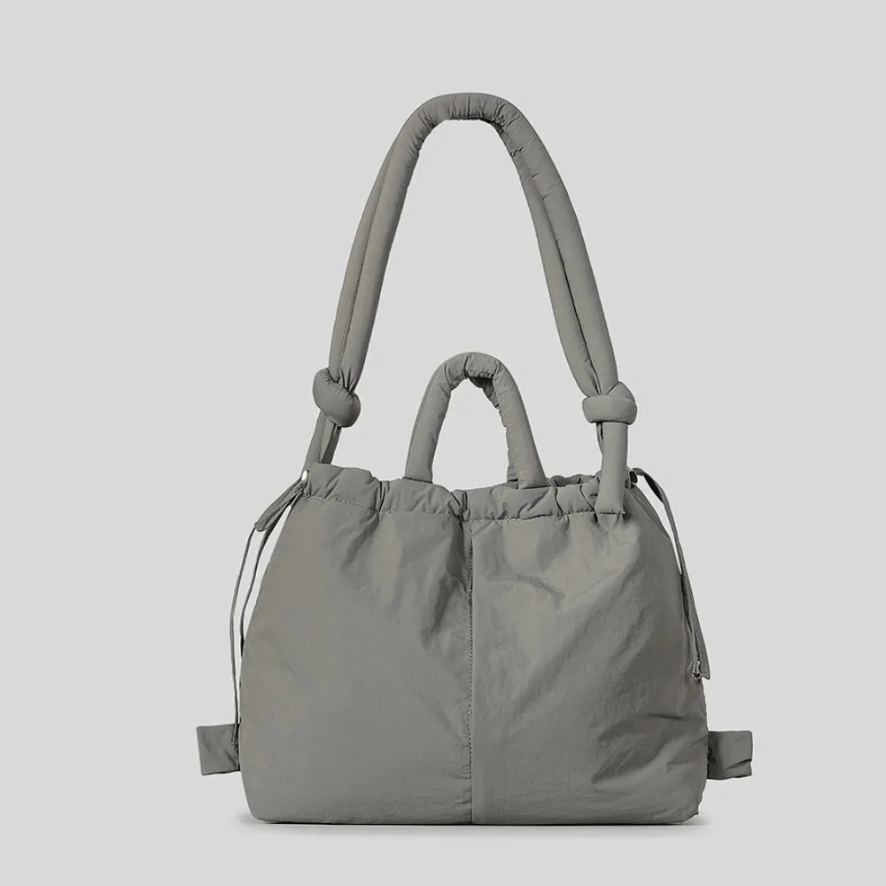 Puffer Borsa A Tracolla Donna In Nylon - Leggera, Hobo Tote Con Tasche, 49x28x12 Cm - Borsa A Sbuffo