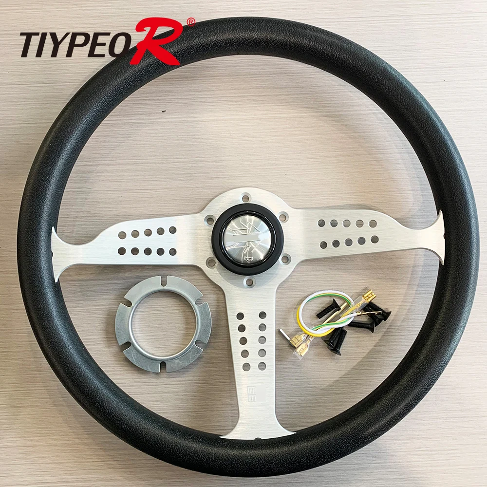 

14Inch 350mm Silver Bracket MOMO Sport Steering Wheel Drift sim racing Steering Wheel volante