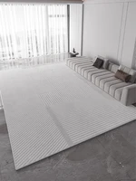 Light Grey Carpet Luxurious Geometric Stripes Living Room Carpets Large Size Decorative Rugs Comfortable Easy Clean Bedroom Rug 1
