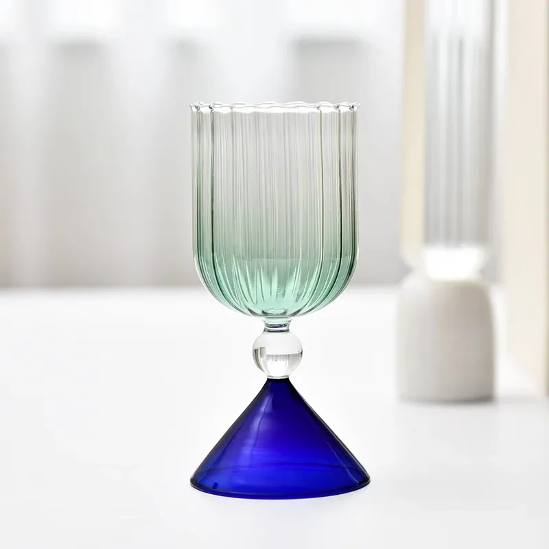 Colorful Cocktail Glass Bordeaux mug Borosilicate Glass Heat-resista Burgundy Wine cup Barware Table Decor