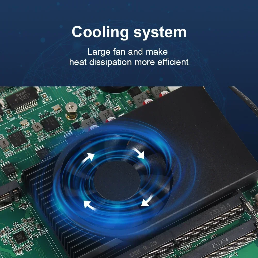 Celeron N5105 Industrial Motherboard NAS 4 Cores 4 Threads Low Power Processor 4x2.5G i225 Network M.2 Slot 6xSATA DP HD 6