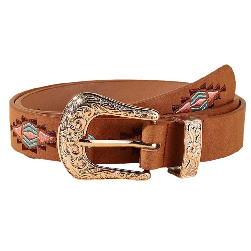 

Hot Girl Belt Cowgirl Embroidered Waist Belt Rock and Roll Punk for Jeans Dress