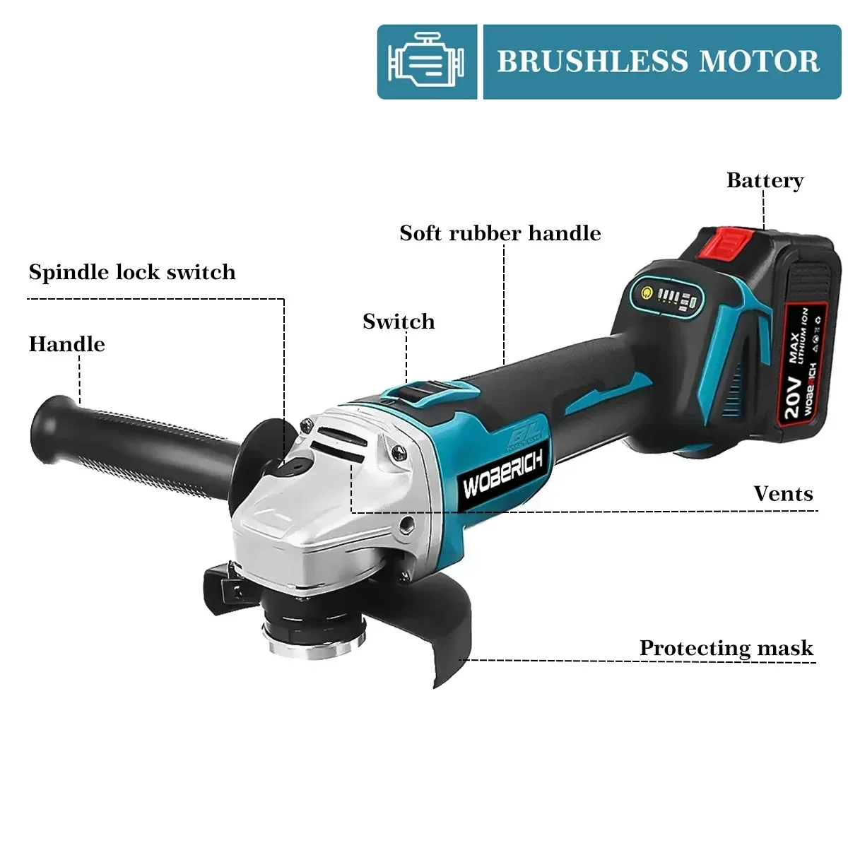 Combo Kits Power Tools Sets Brushless Electric Cordless Impact Drill Angle Grinder Electric circular saw With 2x Battery