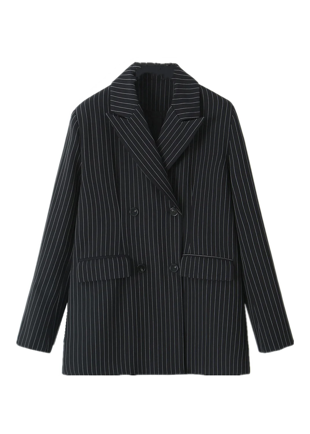 Spring Black Striped Oversized Blazer Women Loose Notched Full Sleeve Suits High Waist Long Flare Pants Halter Tank Tops