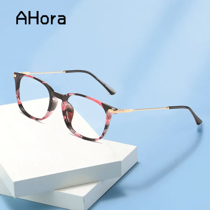 

Ahora 2023 Floral Printed Reading Glasses Frame Women Men Blocking Blue Light Computer Goggles Prebyopia Eyeglasses TR90 Diopter