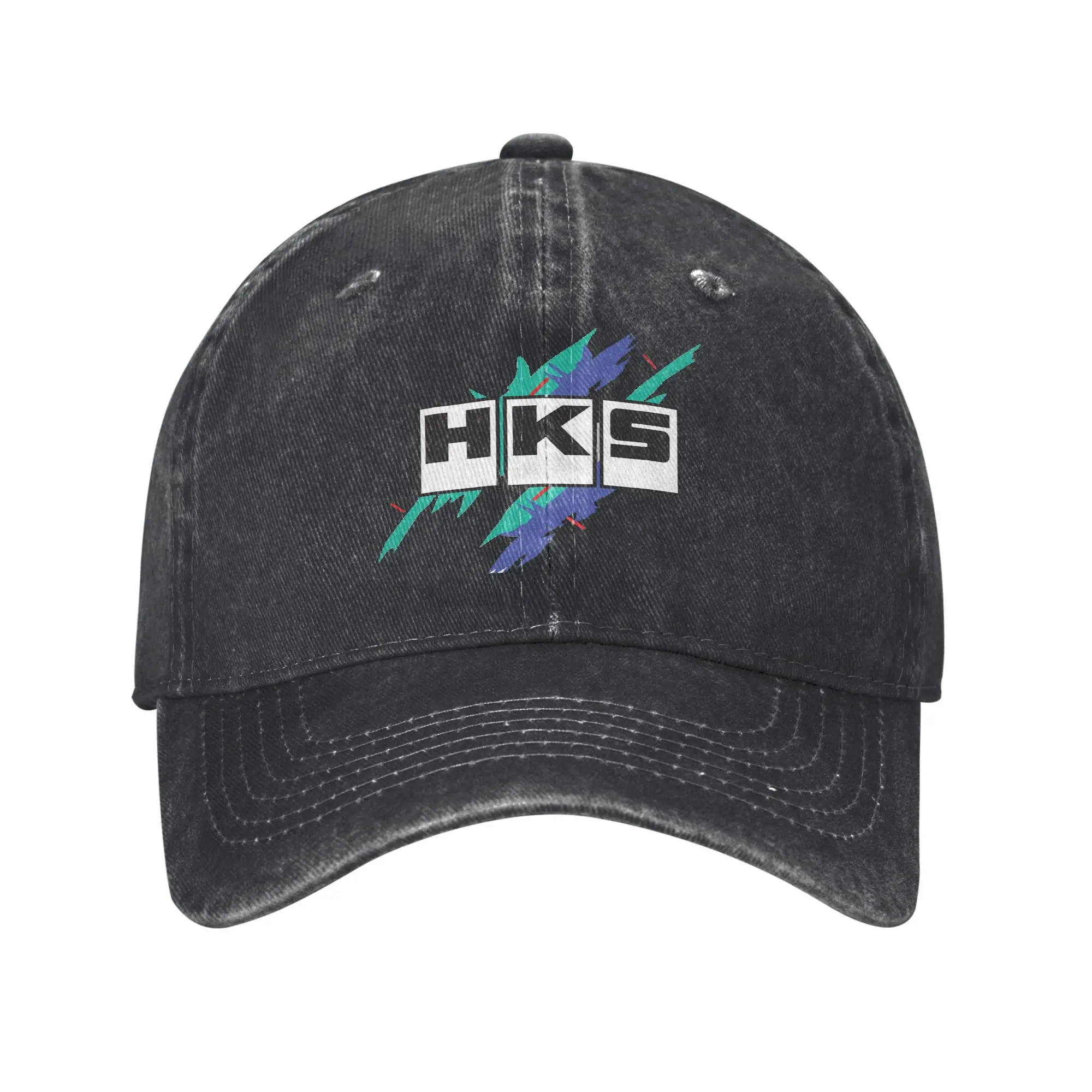 HKS Logo Car JDM Denim-Stoffkappe, lässige Baseballkappen, verstellbare Mütze, Sommer-Unisex-Baseballmützen