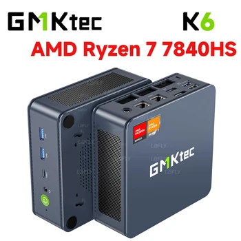 GMKtec K6 R7 7840HS Mini PC DDR5 5600MHz PCIe4.0 NVMe SSD 2.5G LAN USB4 WiFi6 BT5.2 Tri-Display Desktop Gaming Computer da ufficio 1