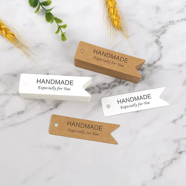 Handmade Swallow Tail Flag Design Label Kraft Paper Candle Label Scent Candle Private Label DIY Candle Making Accessories Gifts 5