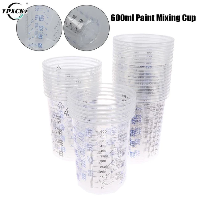 Gobelets De Mélange De Peinture En Plastique, 10 Pièces, Calibrés, Pots De  Mélange De Peinture De 600ml Pour Un Mélange Précis De Peinture Et De  Liquides - Tasses Et Verres À Mesurer - AliExpress