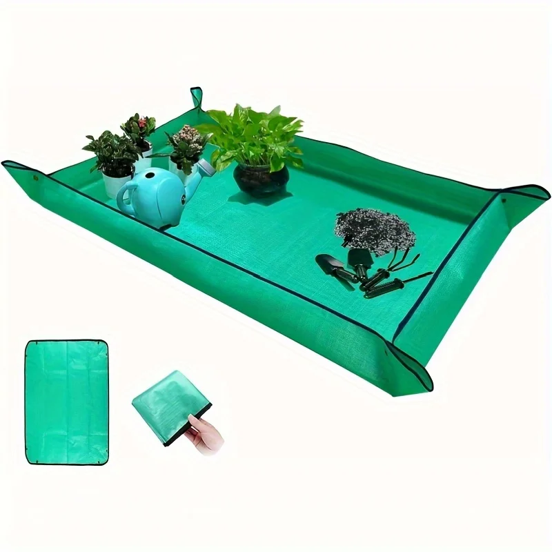 Portable Foldable Gardening Pad for Indoor Plant Transplantation - Green