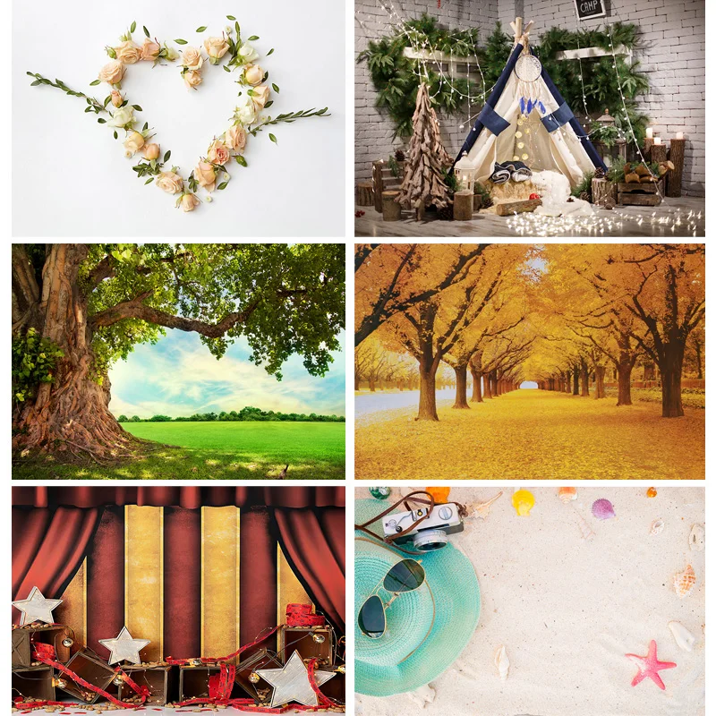 

SHUOZHIKE Art Fabric Photography Backdrops Props Flower Board Landscape Children's Birthday Photo Studio Background ZHDT-03