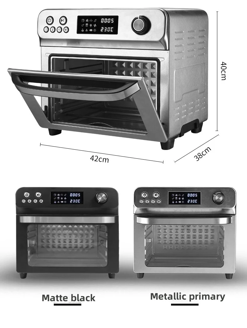 1700W Automatic Intelligent Multi Functional Mechanical Control Stainless Steel Electric Air Fryer Oven 4