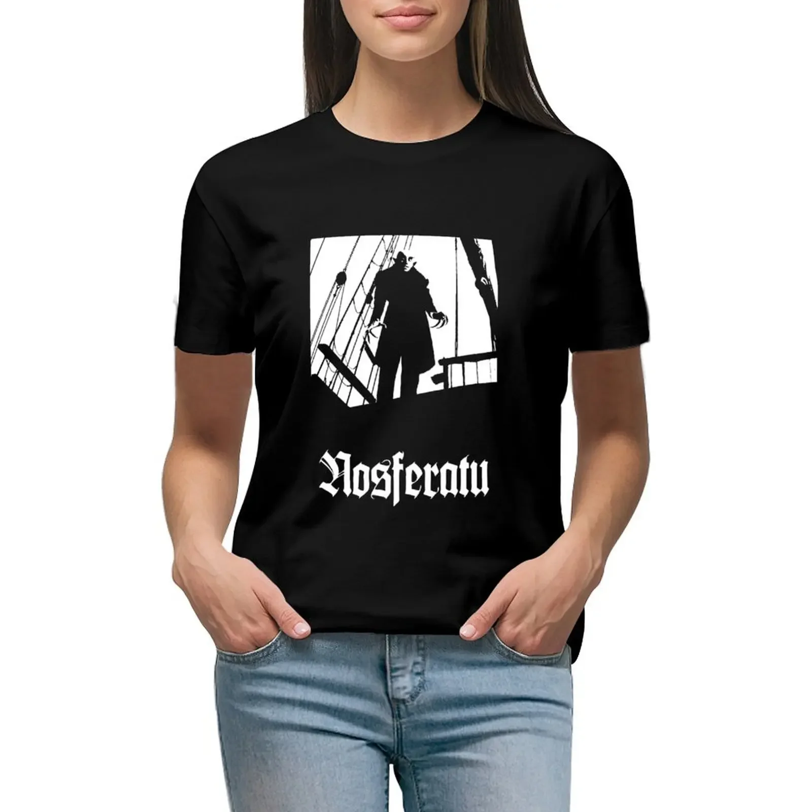 

Nosferatu black T-shirt Short sleeve tee shirts graphic tees clothes for Women