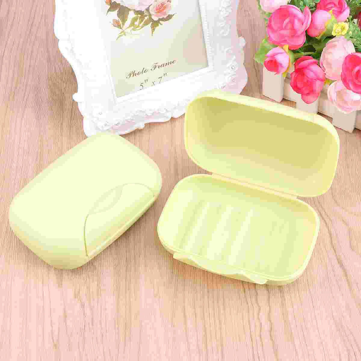 

2pcs Case with Lid Travel Box Dish Saver Holder Drainer Container for Bathroom