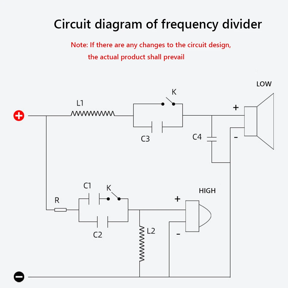 Divisore di frequenza a 2 vie da 250 W 2500-3000 Hz Modulo filtro crossover HiFi Punto di frequenza regolabile Modifica audio Home Theater - immagine 4