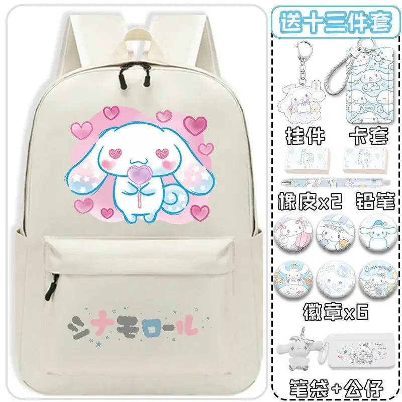 

Sanrio Cinnamoroll Babycinnamoroll Schoolbag Cartoon Cute Student Women's Double Backpack Large Capacity Simple and Durable